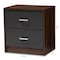 Baxton Studio Hansel Modern 2-Drawer Dark Brown and Dark Grey Finished Nightstand 147-8259 - alternate 8